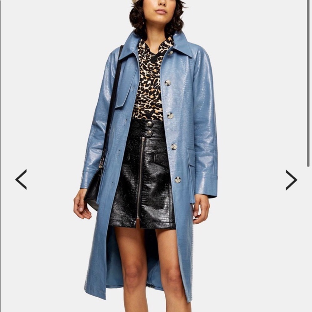 Topshop Blue Croc Trench